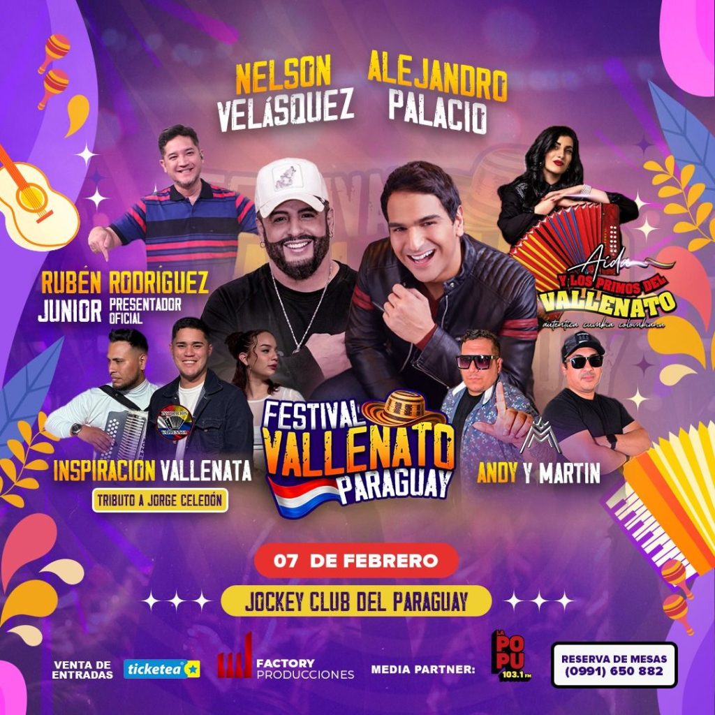 Llega el Festival Vallenato Paraguay con grandes referentes del género