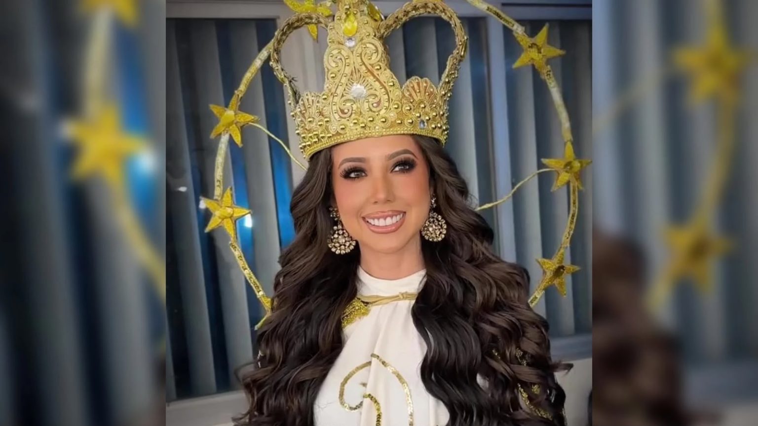 FÁTIMA RODRÍGUEZ SORPRENDIÓ CON UNA REPRESENTACIÓN DE LA VIRGEN DE CAACUPÉ