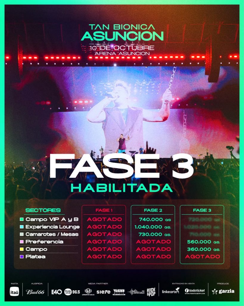 TAN BIÓNICA REGRESA A PARAGUAY Y PROMETE UNA NOCHE A PURO HIT